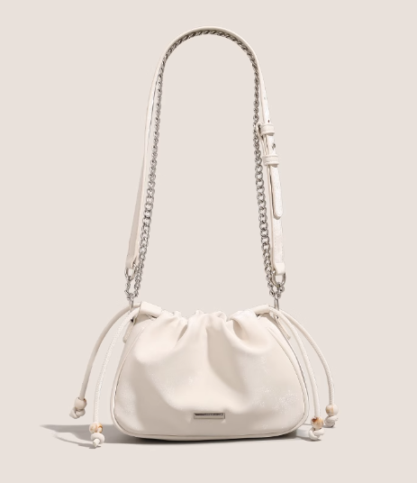 High-end baguette underarm bag white niche shoulder crescent bag ED0172