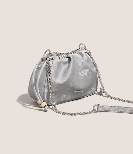 High-end baguette underarm bag white niche shoulder crescent bag ED0172