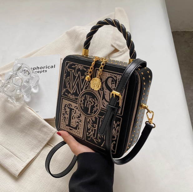 Vintage Handbag Shoulder Bag Crossbody Box Bag ED0230