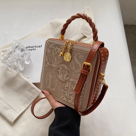 Vintage Handbag Shoulder Bag Crossbody Box Bag ED0230