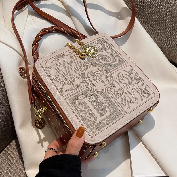 Vintage Handbag Shoulder Bag Crossbody Box Bag ED0230