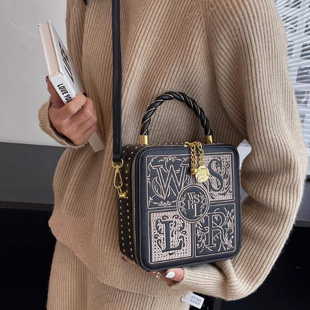 Vintage Handbag Shoulder Bag Crossbody Box Bag ED0230
