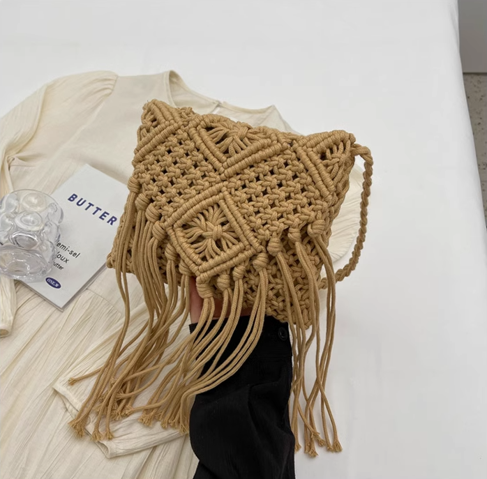 Bohemian Tassel Woven Shoulder Bag Crossbody Bag ED0341