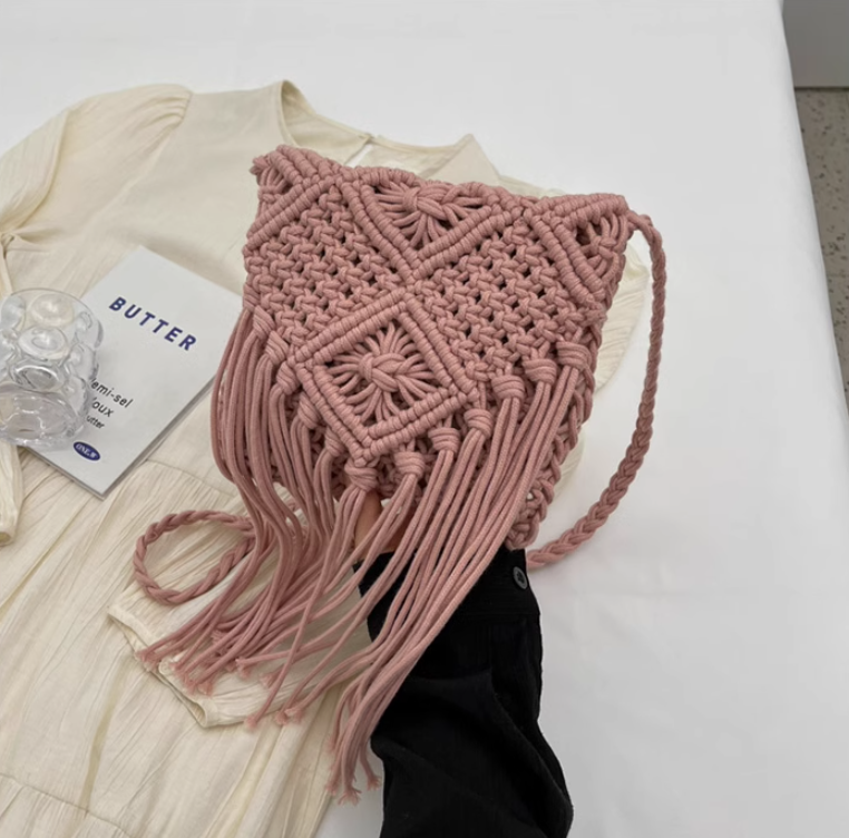 Bohemian Tassel Woven Shoulder Bag Crossbody Bag ED0341