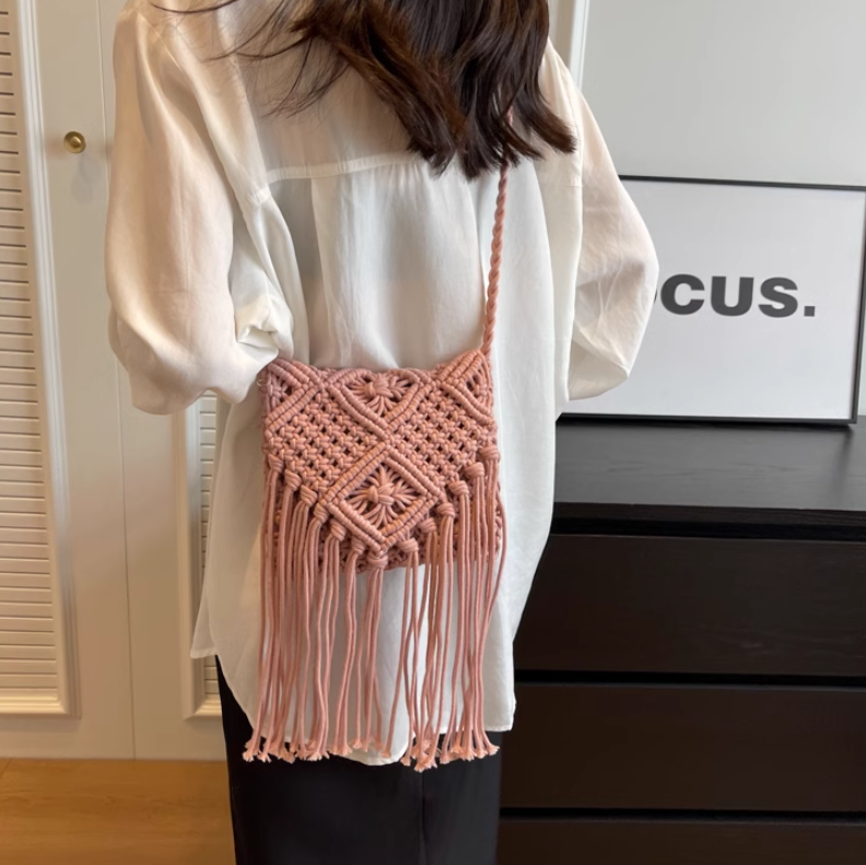 Bohemian Tassel Woven Shoulder Bag Crossbody Bag ED0341