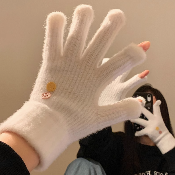 Cute knitted wool touch screen gloves ED0931