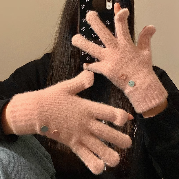 Cute knitted wool touch screen gloves ED0931