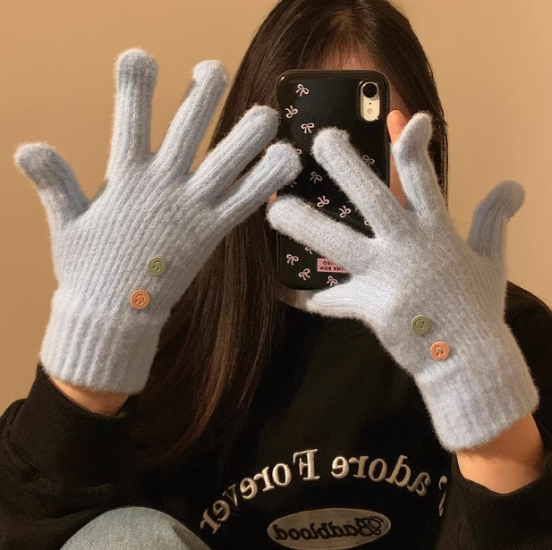 Cute knitted wool touch screen gloves ED0931