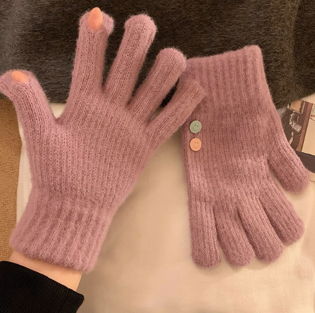 Cute knitted wool touch screen gloves ED0931