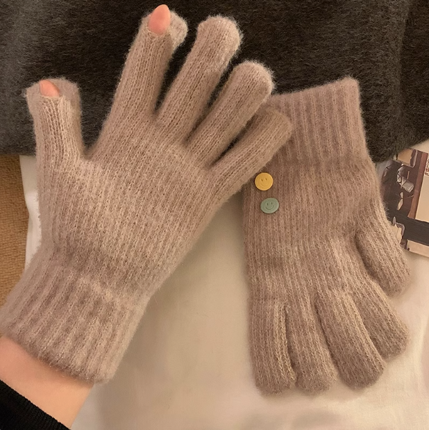 Cute knitted wool touch screen gloves ED0931