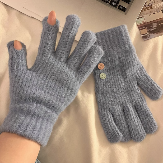 Cute knitted wool touch screen gloves ED0931