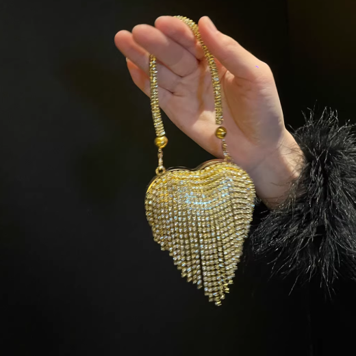 Retro Lipstick Bag Mini Bag with Rhinestone, Fashionable Dress Clutch EB03933