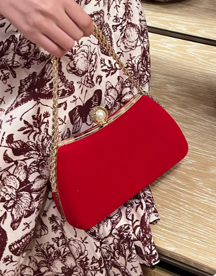 High-end Evening Gown Clutch, Suede Wristbag/Evening Bag EB03937