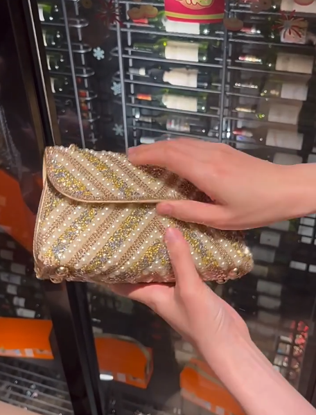 Fashion Rhinestone Pearl Evening Gown Clutch EB03939