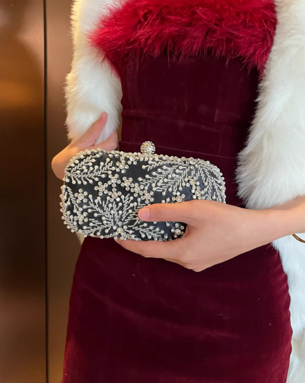 Sparkly Sliver Rhinstones Evening Clutch EB03941