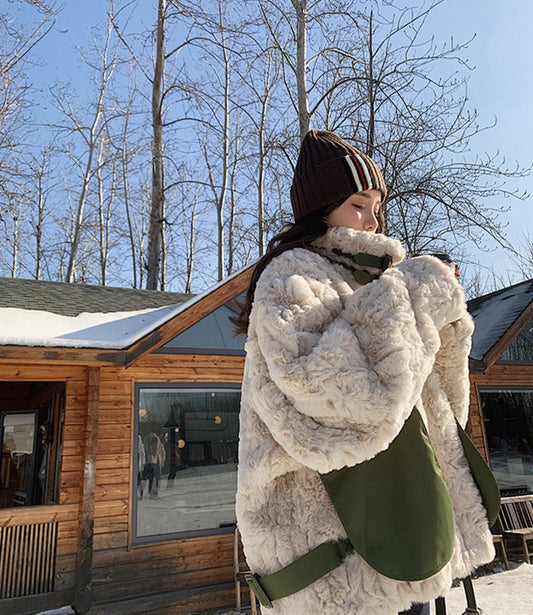 Cute Padded Jacket With Imitation Mink Fur ED0084