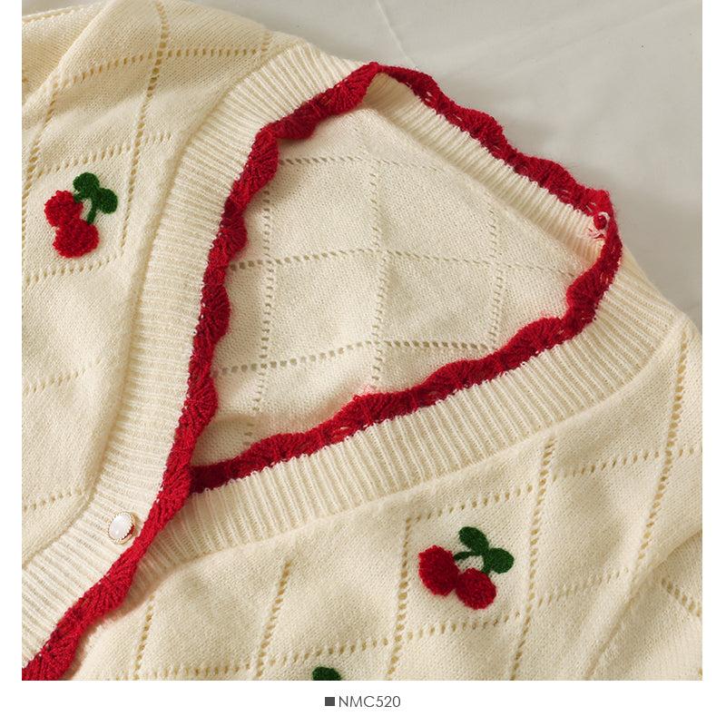 Cute Cardigan Cherry Sweater ED0087