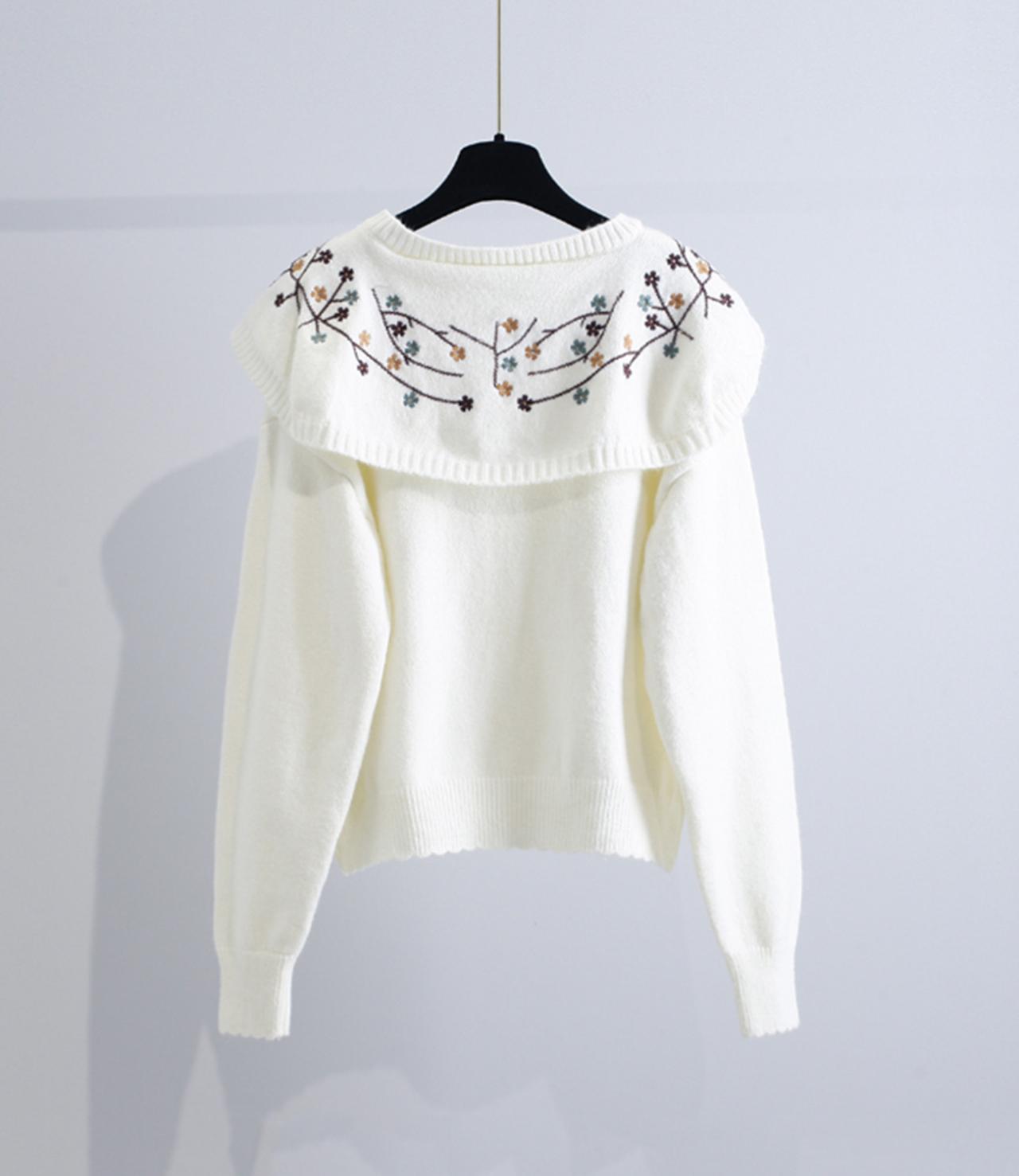 Cute Embroidered Long-sleeved Cardigan Sweater ED0088