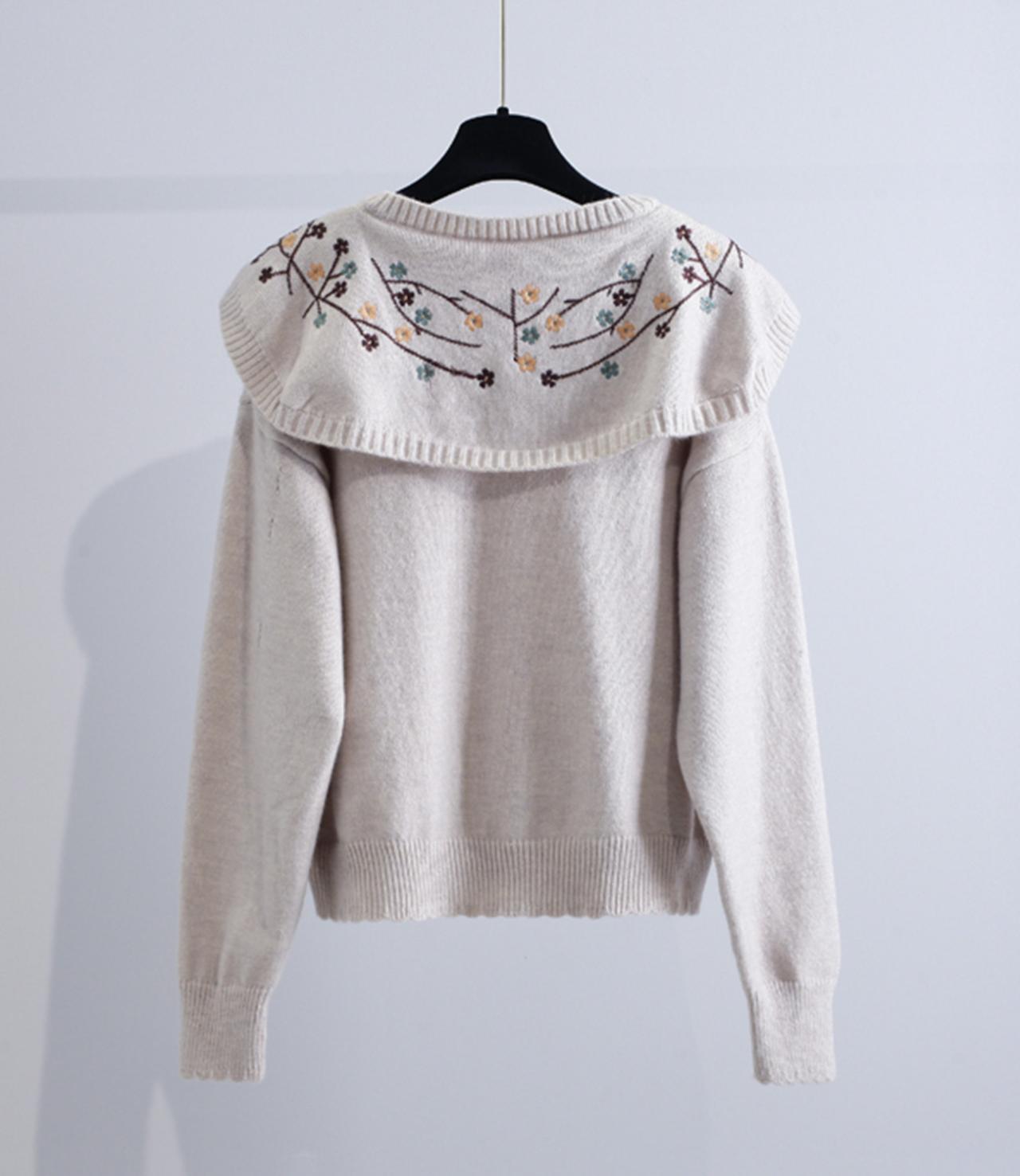 Cute Embroidered Long-sleeved Cardigan Sweater ED0088