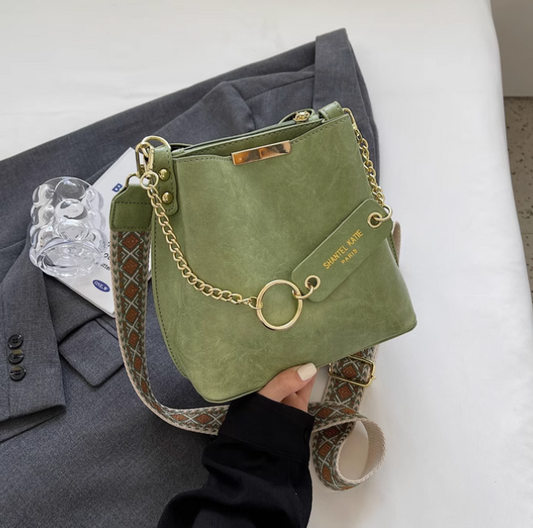 Sac seau à bandoulière simple et tendance, sac messager à large bande ED01006