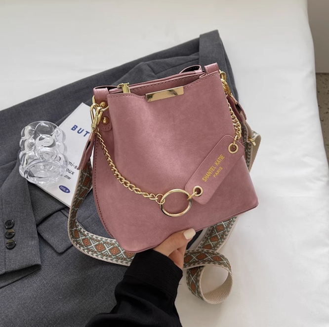 Fashionable single shoulder bucket bag wide band messenger bag ED01006