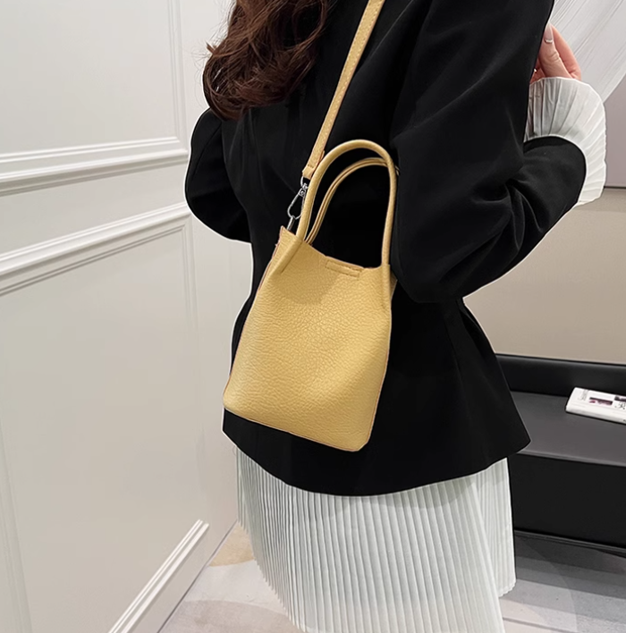 Macaron-colored shoulder bag, crossbody bucket bag ED01007