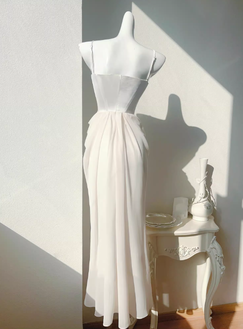 French Satin Pearl Dress Birthday Dress  ED01013