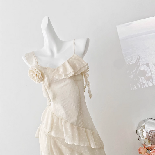 Off-white suspender dress  ED01016