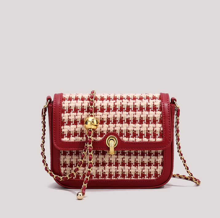 Red new style trendy niche women's bag shoulder chain messenger bag ED0101