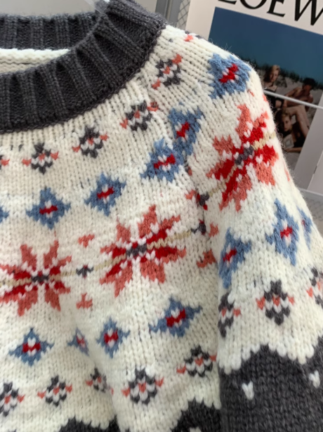 Pull ras du cou en jacquard vintage Fair Isle ED01024