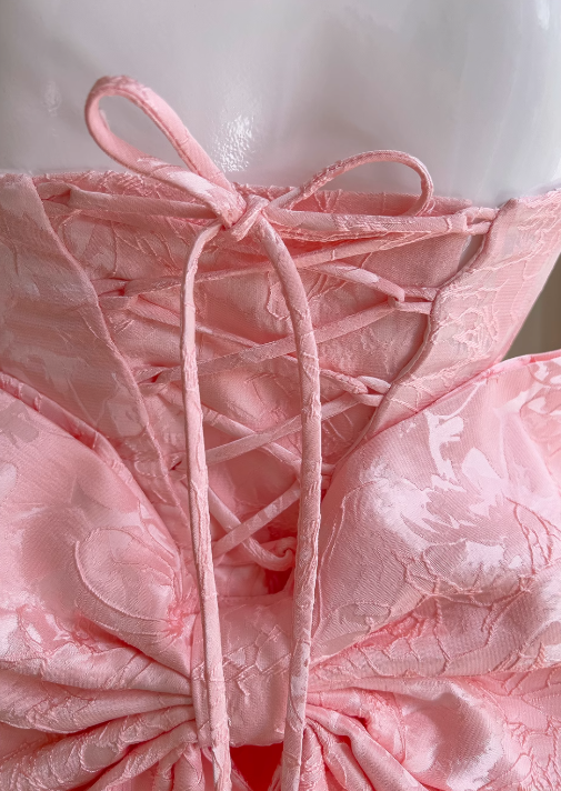 Pink Sweet Spaghetti Strap A-Line Short Prom Dress ED01042