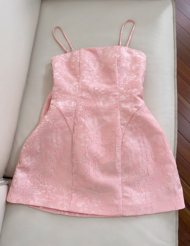 Pink Sweet Spaghetti Strap A-Line Short Prom Dress ED01042
