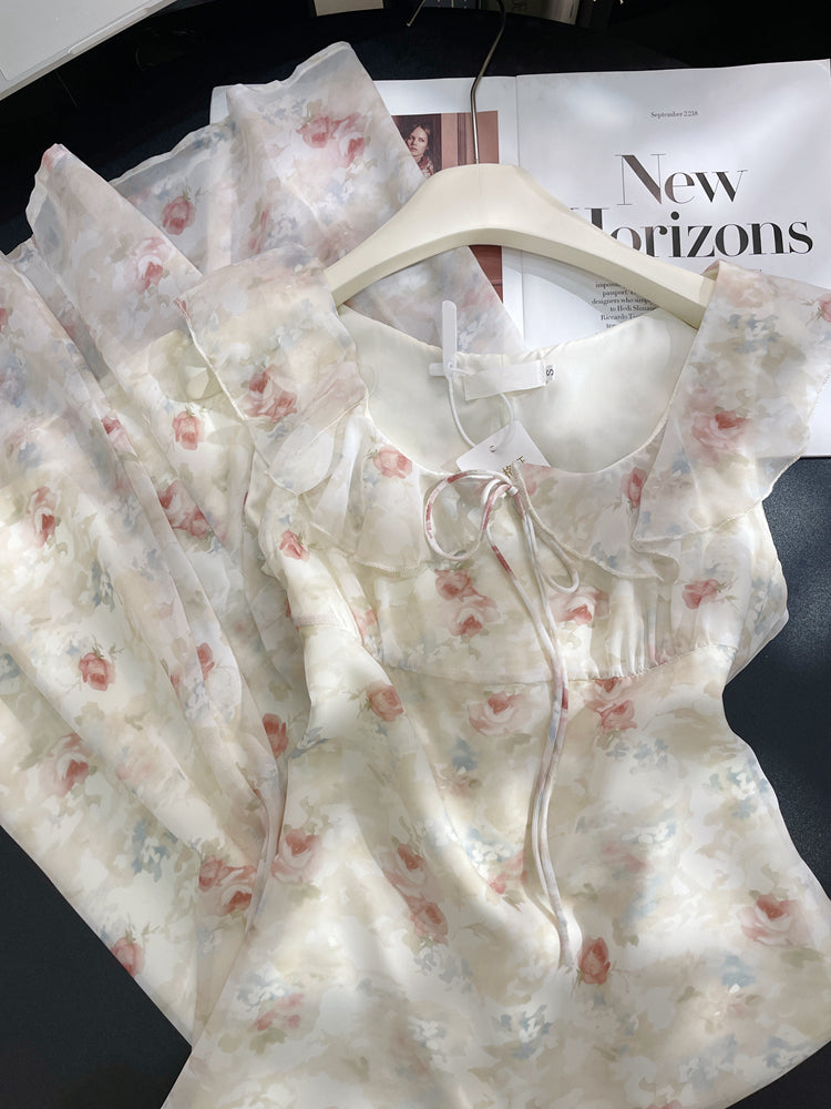 Gentle French sleeveless Sweet Floral Dress ED01049