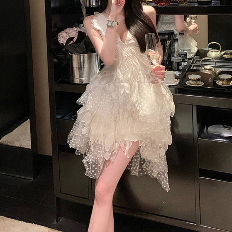 Robe d'anniversaire en dentelle rétro française ED01053