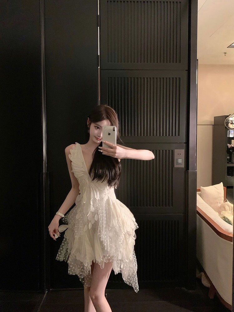 Robe d'anniversaire en dentelle rétro française ED01053