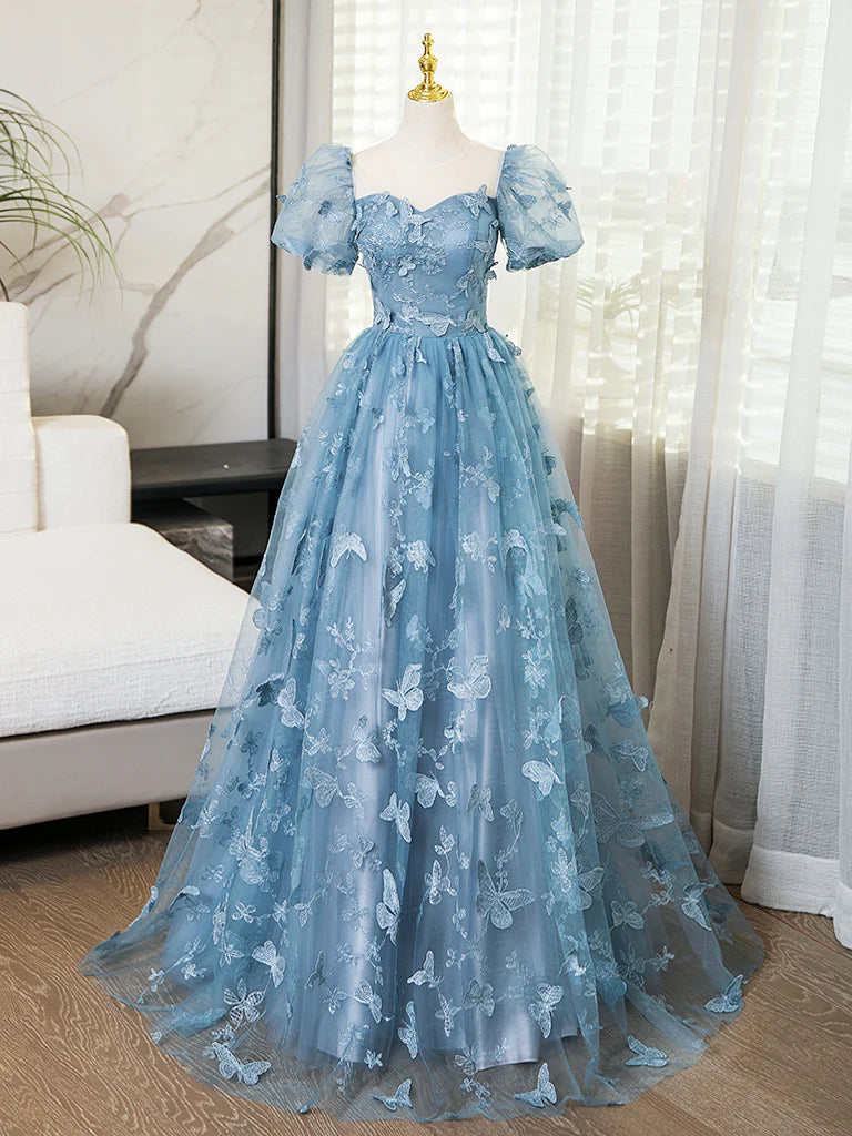 Formal Evening Dress under $170||Fairytale A-Line Puff Sleeves Tulle EvaFashionDress Formal Evening Dress under $170||Fairytale A-Line Puff Sleeves Tulle EvaFashionDress