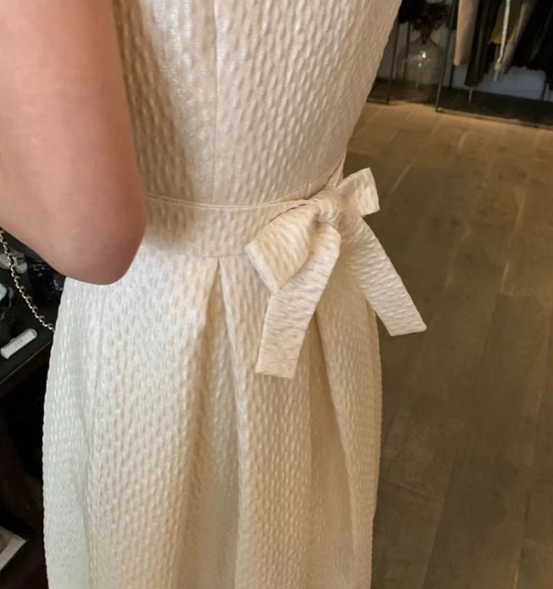 Neue stil kleid licht reifen stil regenschirm rock Französisch stil hohe taille weißes kleid für frauen ED0121