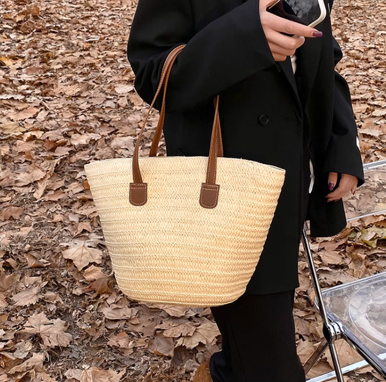New large capacity straw shoulder bag ED0124