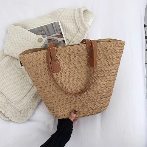 New large capacity straw shoulder bag ED0124