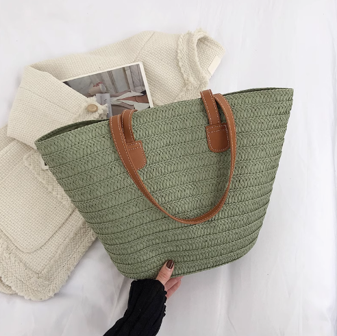 New large capacity straw shoulder bag ED0124