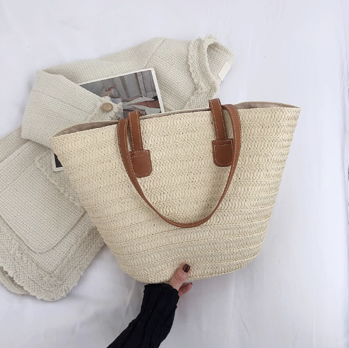 New large capacity straw shoulder bag ED0124