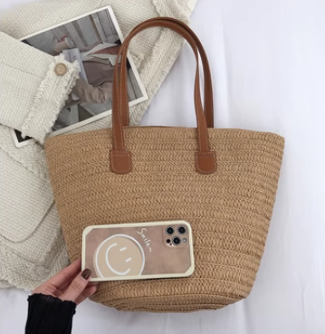 New large capacity straw shoulder bag ED0124