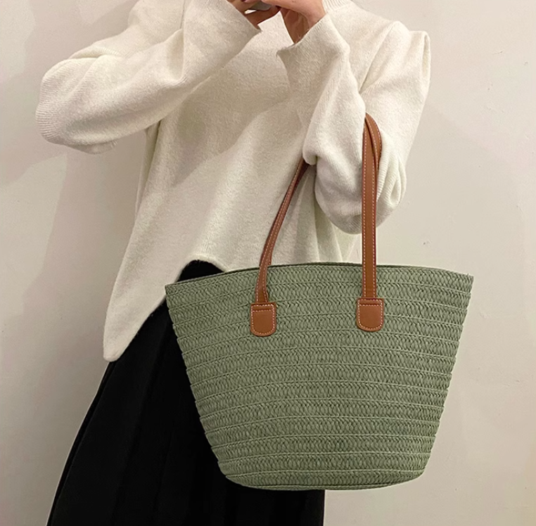 New large capacity straw shoulder bag ED0124