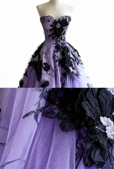 Light Champagne A-line Sweetheart Neckline Tulle Applique Wedding Dress, Vintage Long Evening Gown ED01330