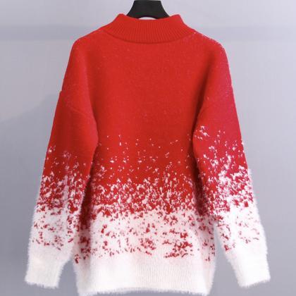 Süßer Langarmpullover mit Schneeflockenmotiv ED0135