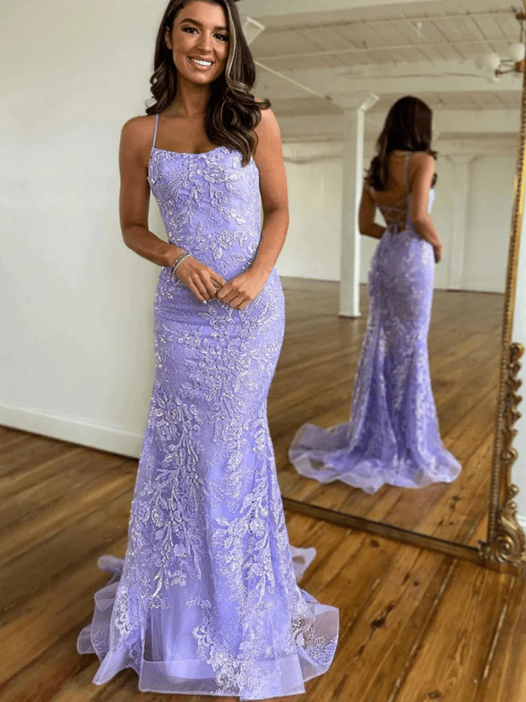 Mermaid Scoop Lace Long Prom Dress ED01404