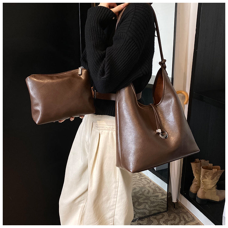 Versatile retro shoulder bag casual bucket bag ED01433