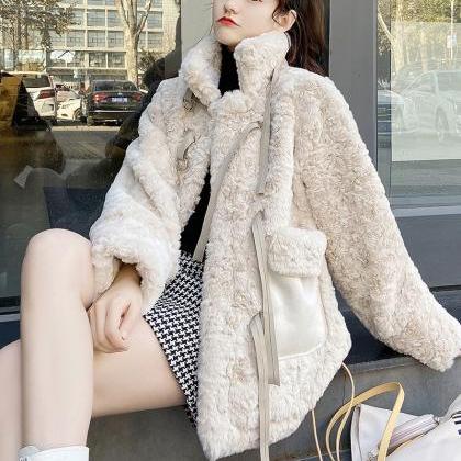 Cute Lamb Fur Padded Coat ED0144