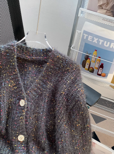 Retro Japanese floral V-neck Long-sleeved cardigan ED0149