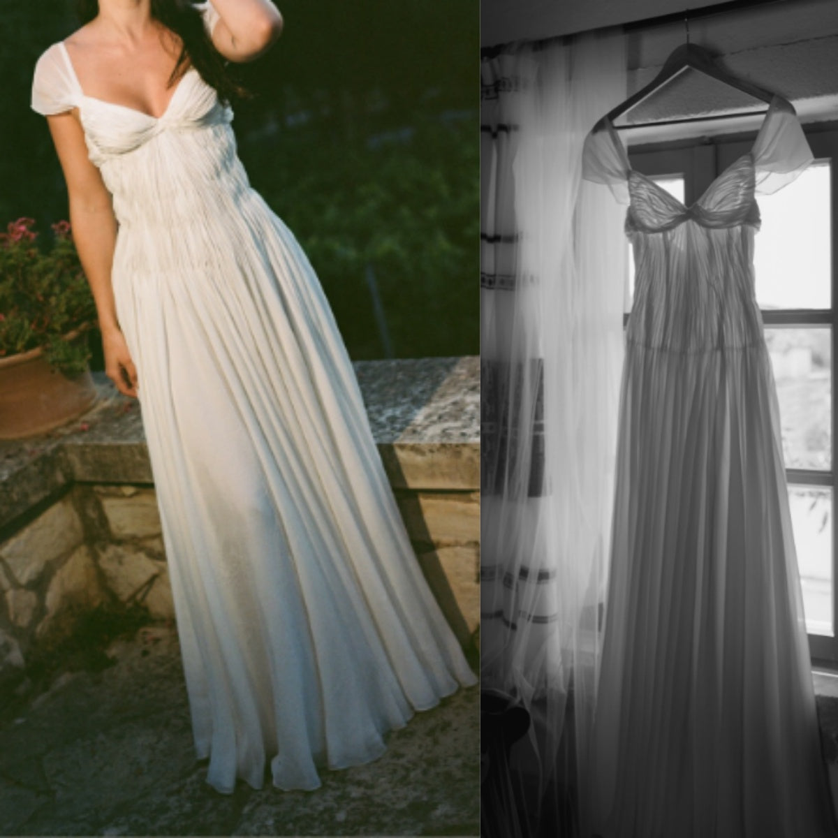 Elegant White A-Line Bride Gowns Enchanted Chiffon Luxury Wedding Dress ED01511